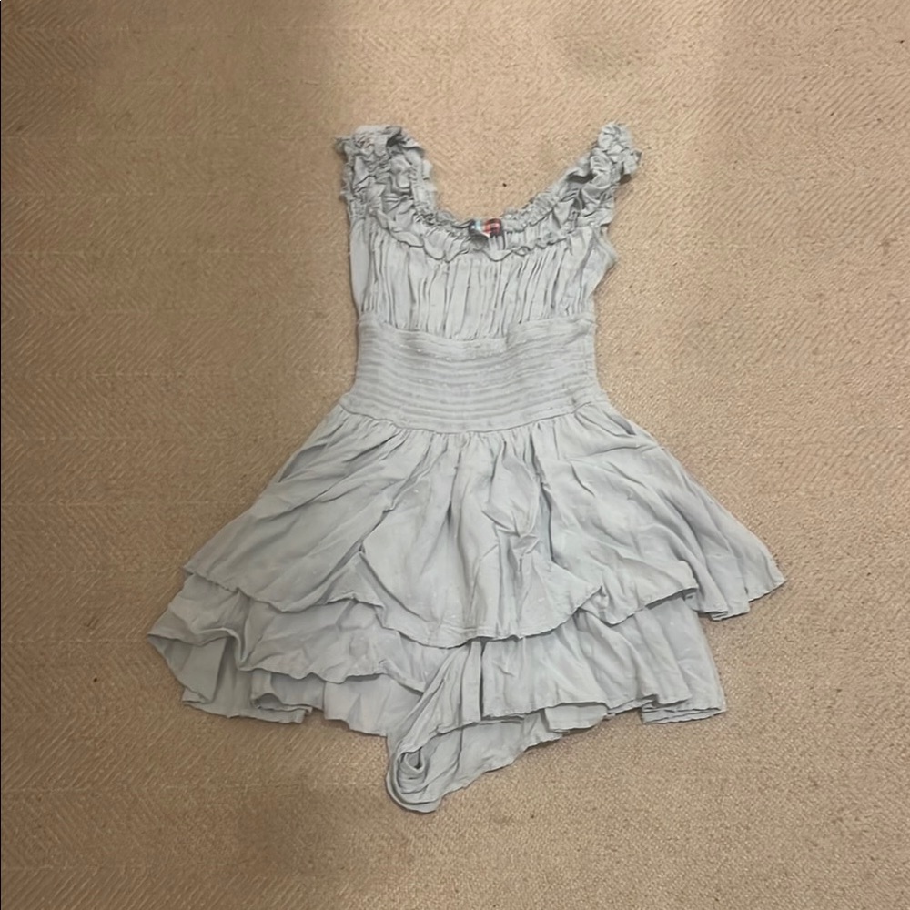 Ruffled Light Blue Dress urban outfitters